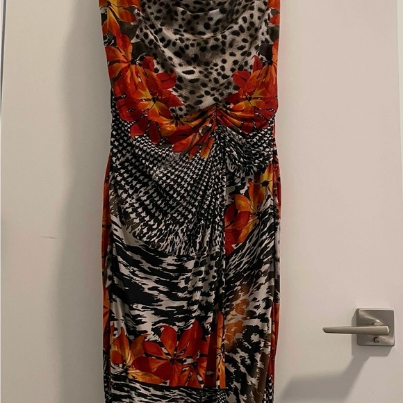 Joseph Ribkoff Black and White Sheath Dress Sleeveless Scoop Neck Midi - Picture 2 of 3